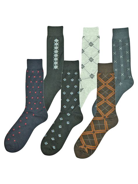 Luxury Divas - Men's Assorted 6 Pack Designed Dress Socks - Walmart.com