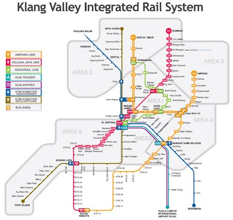 Kuala Lumpur LRT and Monorail Map