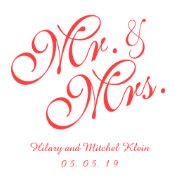 Coral Red Mr. and Mrs. Wedding Paper Napkins | Zazzle