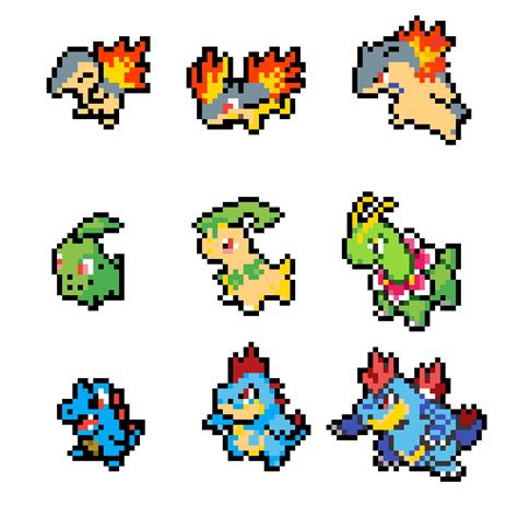 Pixilart - Pokemon Gen 2 Starters by Mercerless24