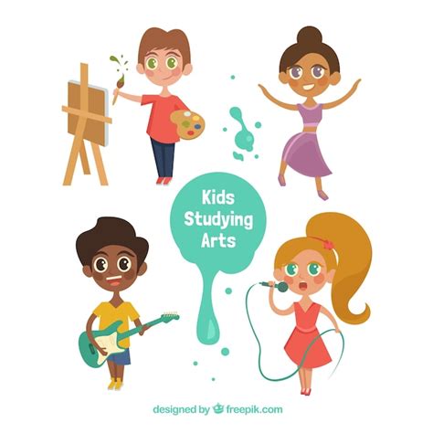 Free Vector | Cartoon talented children collection