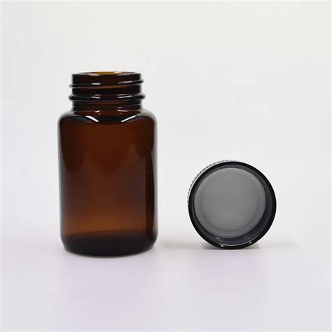 100ml Amber Round Empty Capsule Glass Bottle Pharmaceutical Packaging ...