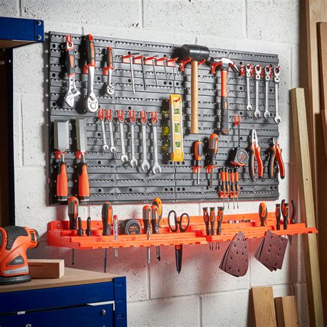 VonHaus Pegboard & Shelf Tool Organiser - Garage Wall Mounted Tool ...