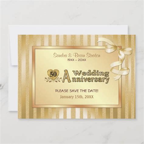 50th Wedding Anniversary - Gold Save The Date