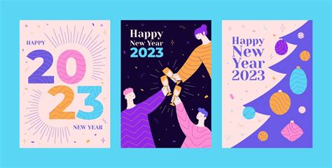 Free Vector | Flat new year cards collection