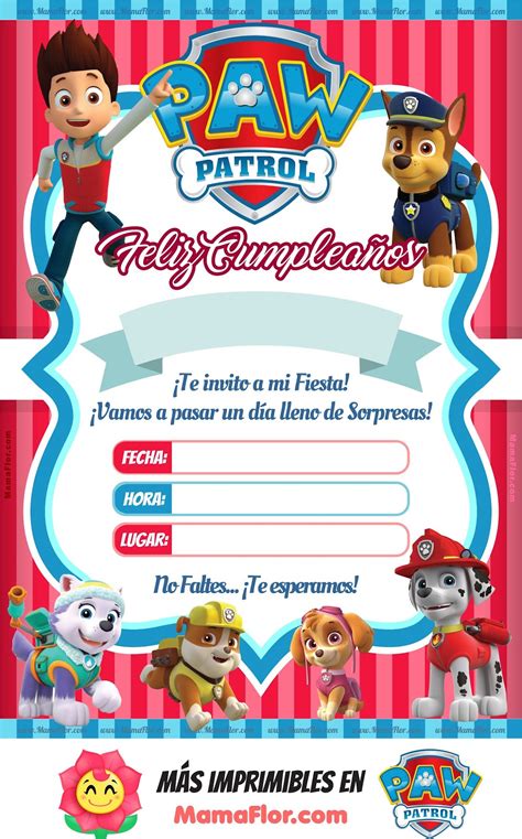 Paw Patrol Invitaciones Para Imprimir Gratis Plantillas Para | My XXX ...