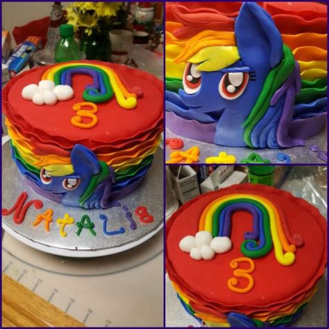 Rainbow my little pony birthday cake | My little pony birthday, Pony ...