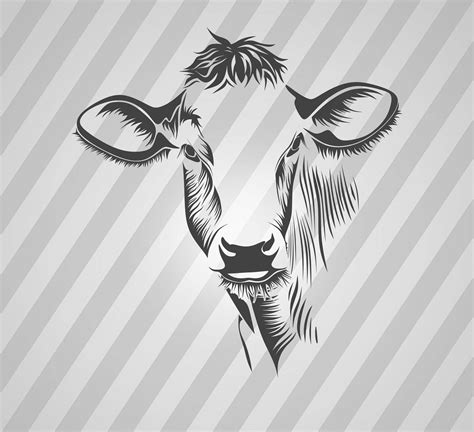 Cow - Svg Dxf Eps Silhouette Rld RDWorks Pdf Png AI Files Digital Cut Vector File Svg File ...