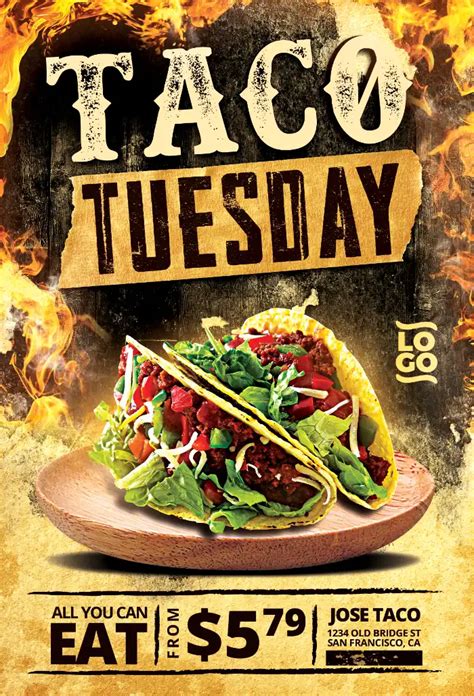 Taco Thursday Vol. 2 Flyer Template for Mexican Food Restaurants