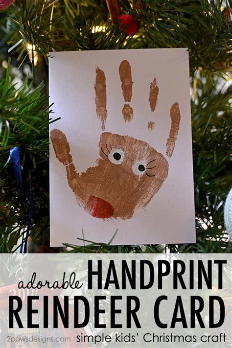 Handprint Reindeer Card - 2paws Designs