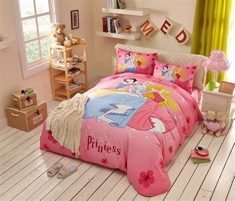 Disney Princess Bed Sheets Set Twin Queen Size White Bedding Sets Queen, Pink Bedding Set, Pink ...