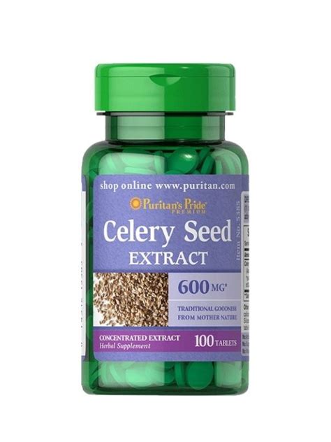 Puritan's Pride Celery Seed Extract 600 mg (100 tablets) | edamama