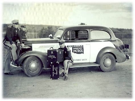 Oklahoma Highway Patrol Troopers with a mobile radio system. Old Police ...