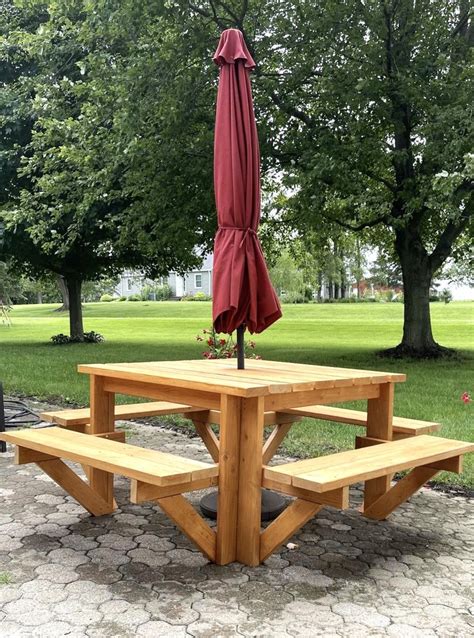 Square Picnic Table Project | Build a picnic table, Picnic table, Picnic table plans