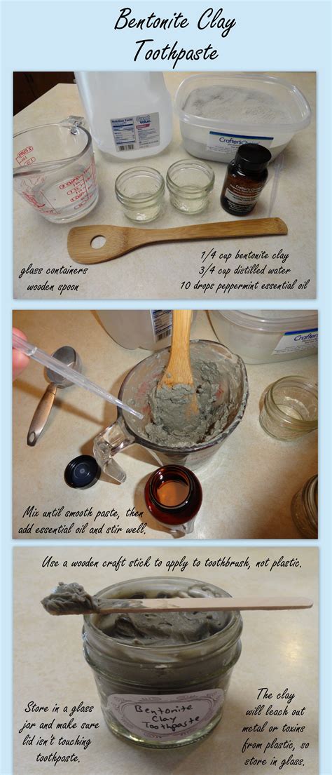 Super simple bentonite clay toothpaste - 1/4 cup hot distilled water, 3 ...