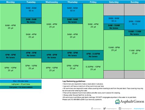 Asphalt Green Upper East Side Pool Schedules for Members | Asphalt Green