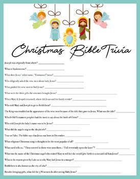 Christmas Bible Trivia Game Download by 31 Flavors of Design | TPT