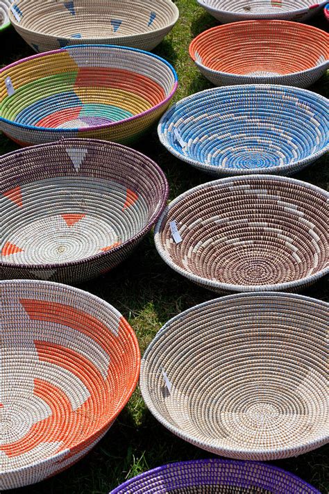 Colorful African handmade baskets Photograph by Ken Biggs