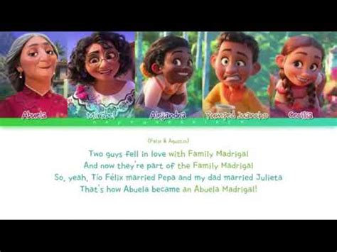 ENCANTO SONG LYRICS - THE FAMILY MADRIGAL - YouTube