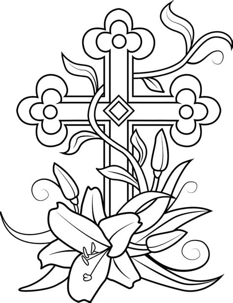 Easter Cross coloring pages - ColoringLib