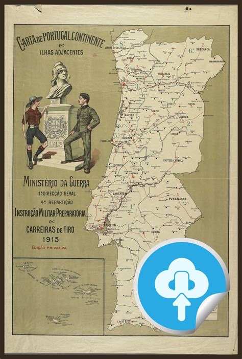 Portugal Map, Map of Portugal, Old World Map, Digital Old World Map ...