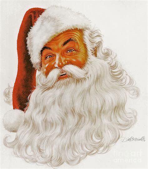 Santa Claus Portrait Painting by Dick Bobnick