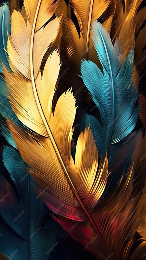 Premium AI Image | A colorful feather wallpaper that says'feathers'on it