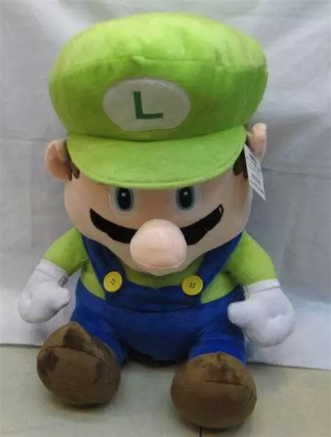 SUPER MARIO BROS - Sitting Luigi Plush - 18 inch Plush Toy £33.17 ...