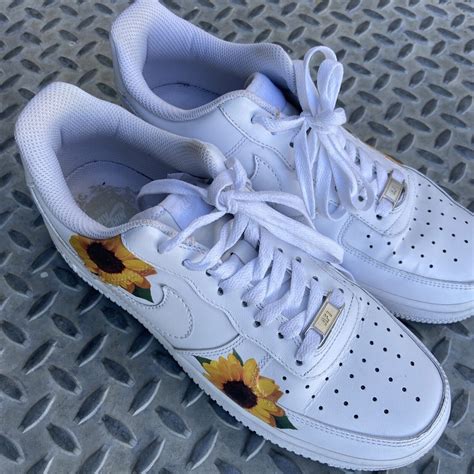 Nike Air Force 1 Low White Custom Floral Flower 🌺 S… - Gem