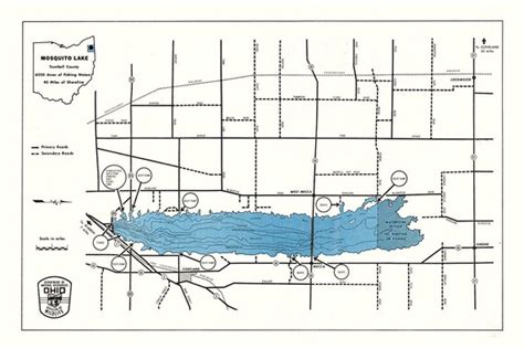 1960 Map of Mosquito Lake Trumbull County Ohio | Etsy Denmark