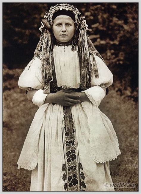 Bride from Bošáca Slovakia. Traditional wedding dress