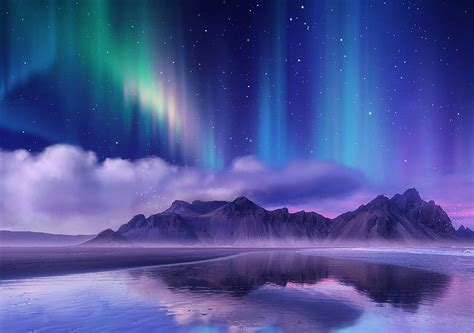 Aurora Borealis Near Sea Resolution , Nature , , and Background ...