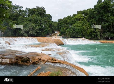 View of Agua Azul waterfalls in Chiapas, Mexico. Beautiful Mexican ...