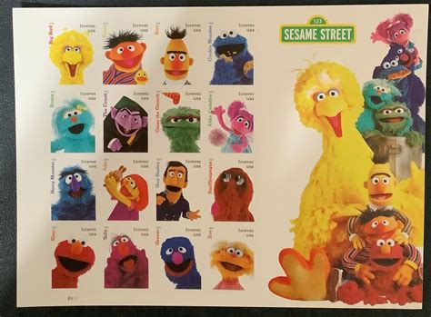 SESAME Street Characters Vintage Postage Stamps Full Sheet - Etsy