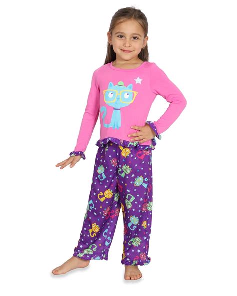 "Waiting Up For Santa" Toddler Girls 2 Piece Pajama Set - Walmart.com