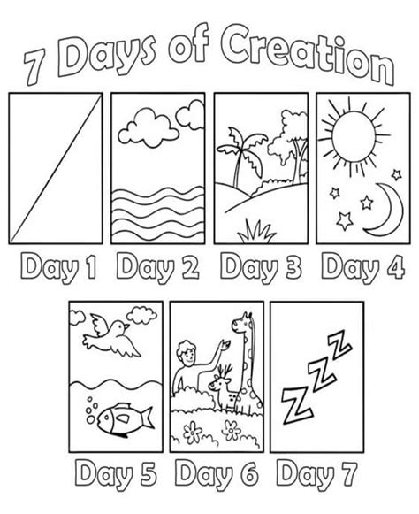 Free Printable 7 Days Of Creation Coloring Pages