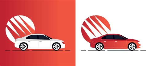 Sedan car with red background and side view car 44751660 Vector Art at ...