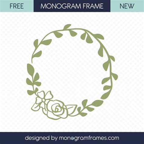 FREE SVG - Free floral monogram frame. SVG, EPS & DXF files | Monogram ...