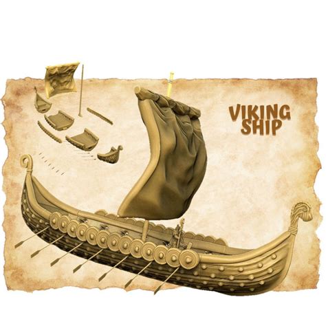 3D Printable Viking Ship by MiniaturesCraze