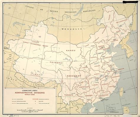 "Map of Communist China, Administrative Divisioins (March 1956)" Poster by allhistory | Redbubble