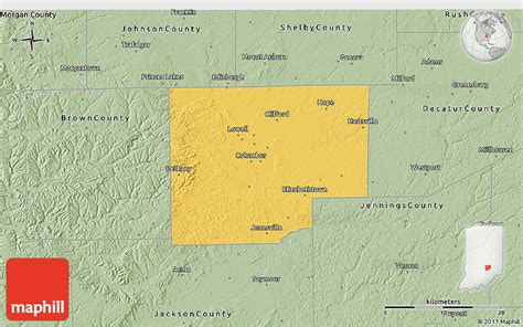 Savanna Style 3D Map of Bartholomew County