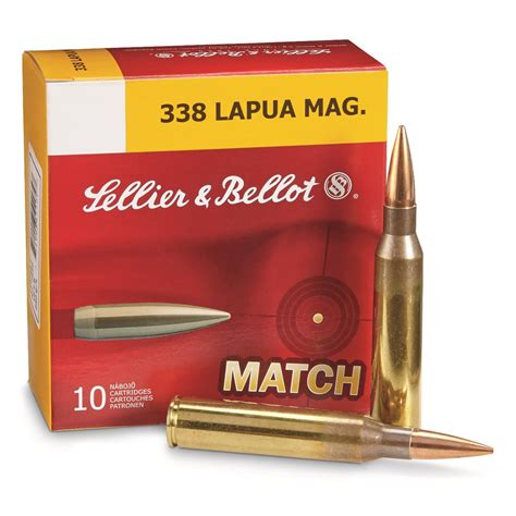 Sellier & Bellot, .338 Lapua Magnum, Hollow Point Boat Tail, 300 Grain, 10 Rounds - 665713, .338 ...