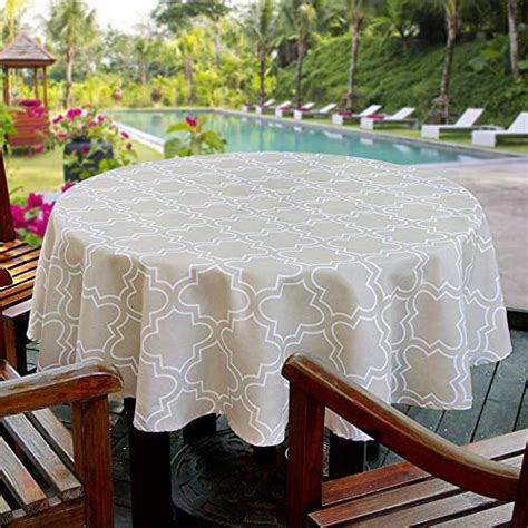 AooHome 60 Inch Round Tablecloth, Polyester Spill-Proof Water Repellent ...