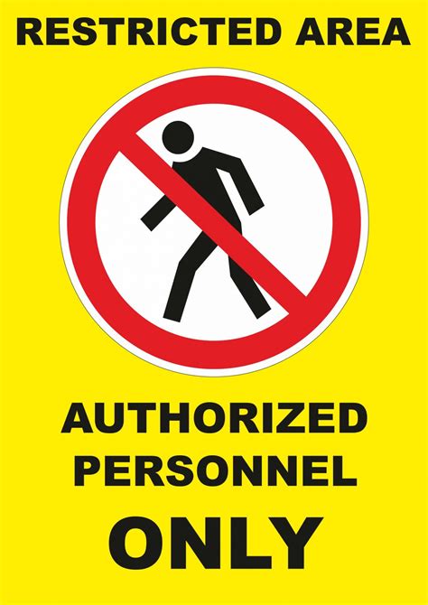 Restricted Area Authorized Personnel Only - Printable Sign on A4 - Free Printables