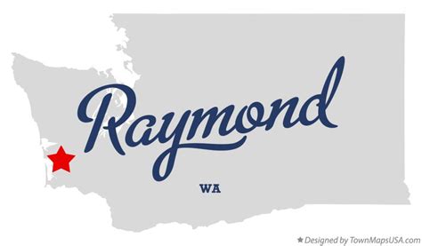 Map of Raymond, WA, Washington