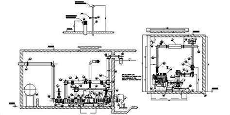 Pump Room Layout Plan And Plumbing Structure Drawing Details Dwg File ...