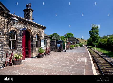 England West Yorkshire Oakworth Station on the Keighley & Worth Valley ...