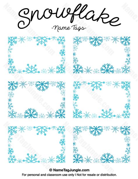 Printable Snowflake Name Tags