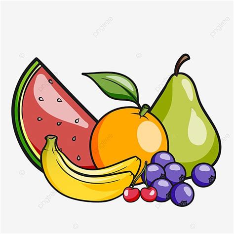 Ilustración De Ilustración De Combinación De Frutas PNG ,dibujos Fruta, Frutas Y Vegetales ...