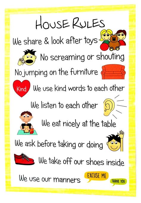 Kids House Rules, House Rules Sign, Family Rules Sign, Rules For Kids ...